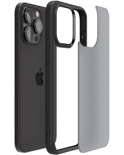 Калъф Spigen - Ultra Hybrid, iPhone 15 Pro, Frost Black - 4