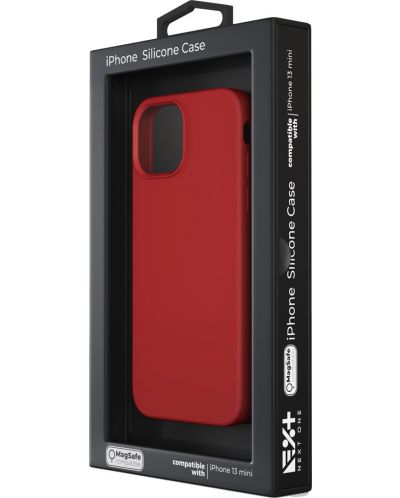 Калъф Next One - Silicon MagSafe, iPhone 13 mini, червен - 7