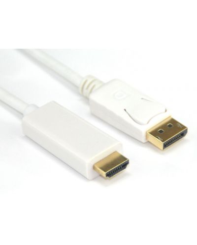 Кабел VCom - CG605L, Display Port/HDMI, 5m, бял - 1