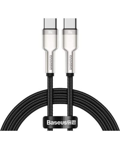 Кабел Baseus - Cafule, USB-C/USB-C, 1 m, черен/сребрист - 1