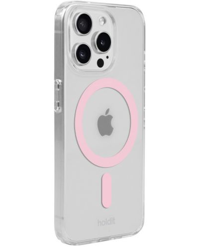 Калъф Holdit - MagSafe Case, iPhone 15 Pro, розов/прозрачен - 3