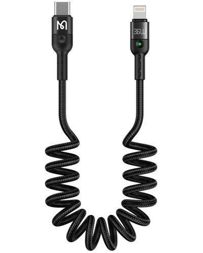 Кабел Xmart - Spiral, Lightning/USB-C, 1.8 m, черен - 2