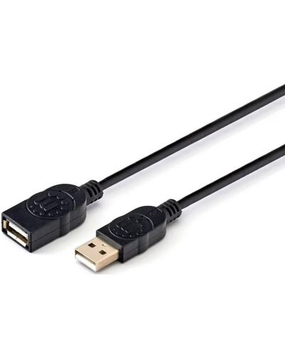 Кабел Manhattan - 2075100035, USB-A/USB-A, 1.8 m, черен - 1