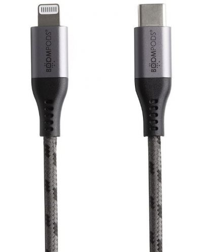 Кабел Boompods - ALCBLK, Lightning/USB-C, 1.5 m, черен - 1