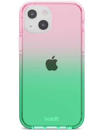 Калъф Holdit - SeeThru, iPhone 13, Grass green/Bright Pink - 1