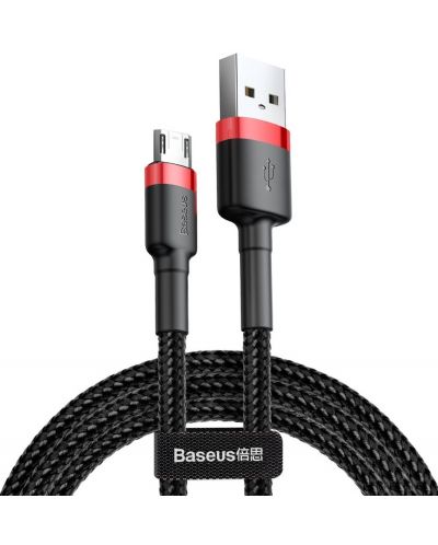 Кабел Baseus - Cafule CAMKLF-H91, USB-A/Micro USB, 3 m, черен - 1