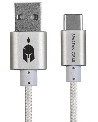 Кабел Spartan Gear – Type C USB 2.0, 2m, бял - 1