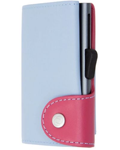 Картодържател C-Secure - портфейл и монетник, синьо и розово - 1