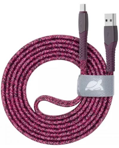 Кабел Rivacase - PS6102RD12, USB-C/USB-А, 1.2 m, червен - 1