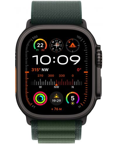 Каишка Apple - Alpine Loop M Black Titanium, Apple Watch, 49 mm, Dark Green - 3