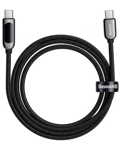 Кабел Baseus - CATSK-C01, USB-C/USB-C, 2 m, черен - 2