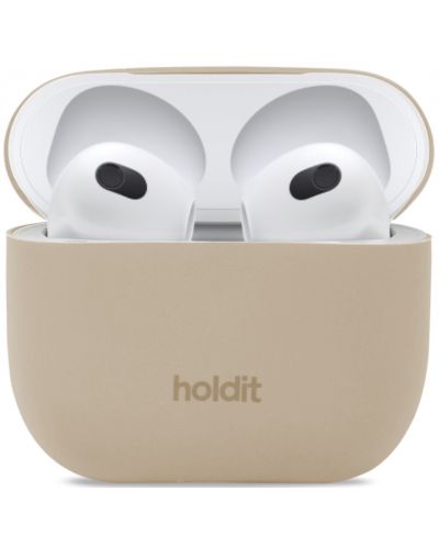 Калъф за слушалки Holdit - Silicone, AirPods 3, Latte Beige - 1