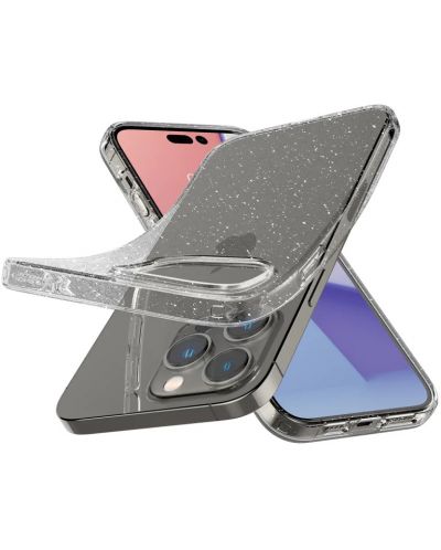 Калъф Spigen - Liquid Crystal Glitter, iPhone 14 Pro, Crystal Quartz - 6