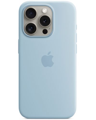 Калъф Apple - Silicone, iPhone 15 Pro, MagSafe, Light Blue - 2