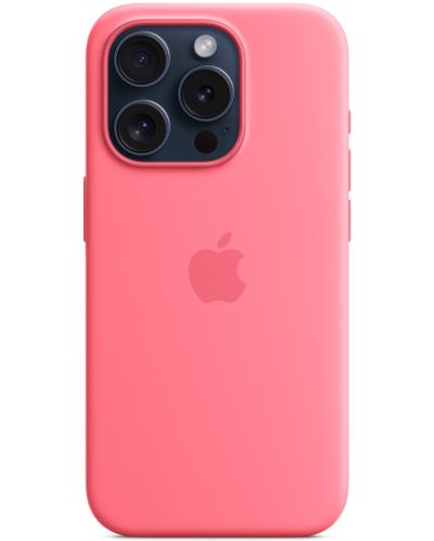 Калъф Apple - Silicone, iPhone 15 Pro, MagSafe, розов - 1