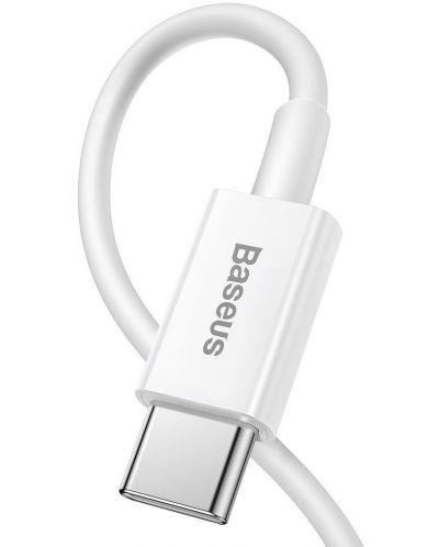 Кабел Baseus - Superior, USB-C/Lightning, 1 m, бял - 2