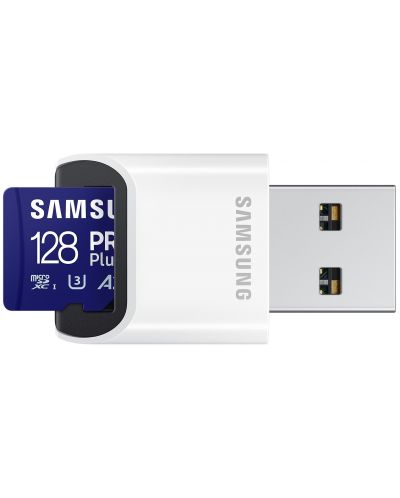 Карта памет Samsung - PRO Plus, 128GB, microSDXC, Class10 + USB четец - 4