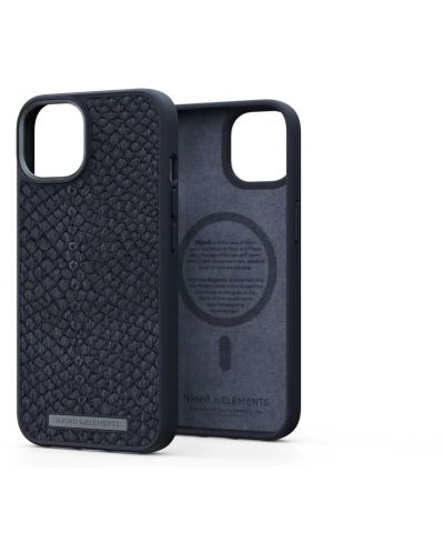 Калъф Njord - Salmon Leather MagSafe, iPhone 14, черен - 3