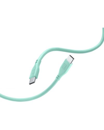 Кабел Cellularline - Soft, USB-C/USB-C, 1.2 m, зелен - 2