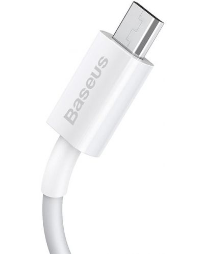 Кабел Baseus - Superior, USB-A/Micro USB, 1 m, бял - 2