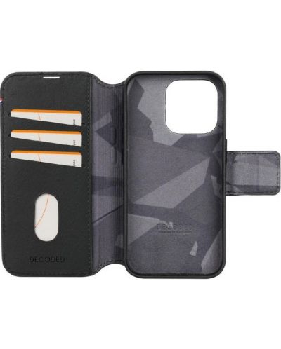 Калъф Decoded - Leather Detachable Wallet, iPhone 15 Pro, черен - 2