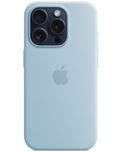 Калъф Apple - Silicone, iPhone 15 Pro, MagSafe, Light Blue - 1