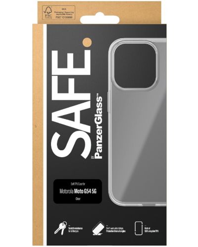 Калъф Safe - TPU, Motorola Moto G54 5G, прозрачен - 3