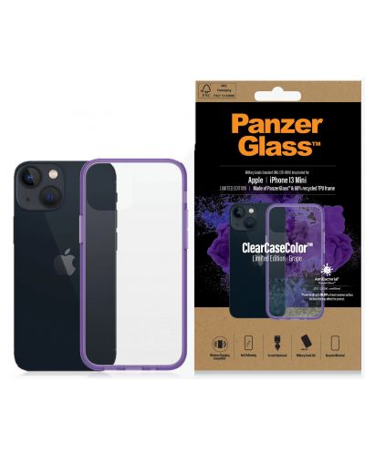 Калъф PanzerGlass - ClearCase, iPhone 13 mini, прозрачен/лилав - 3