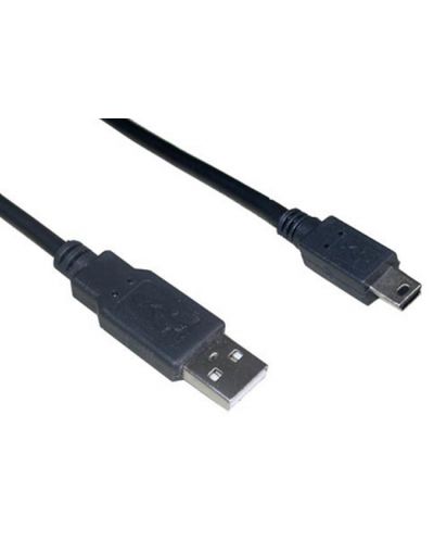 Кабел VCom - CU215, USB-A/Mini USB, 3 m, черен - 1