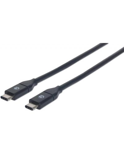Кабел Manhattan - 2075100197, USB-C/USB-C, 0.5 m, черен - 1