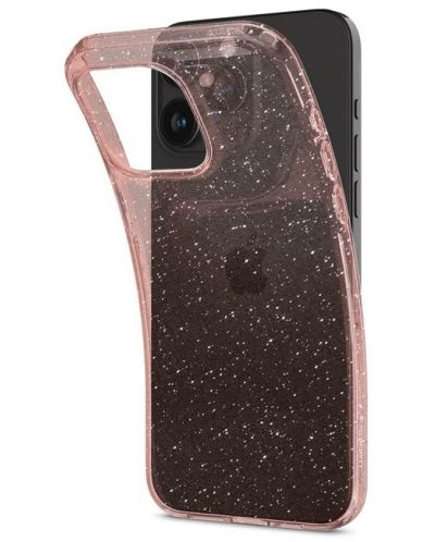 Калъф Spigen - Liquid Crystal Glitter, iPhone 15 Pro, Rose Quartz - 2