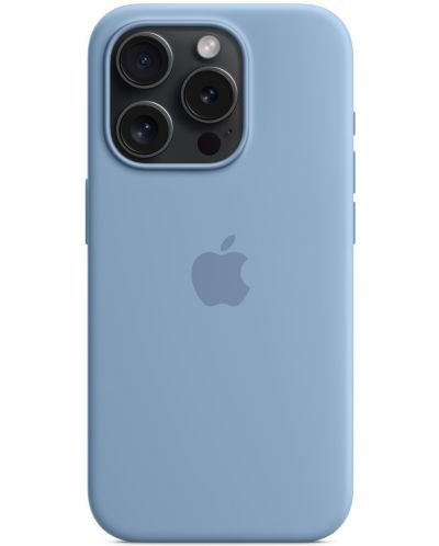 Калъф Apple - Silicone MagSafe, iPhone 15 Pro, Winter Blue - 6