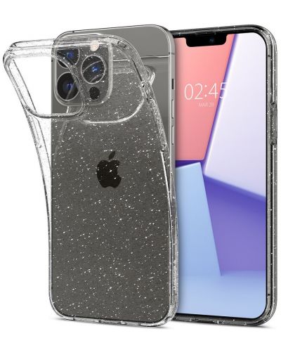 Калъф Spigen - Liquid Crystal Glitter, iPhone 13 Pro, Crystal Quartz - 4