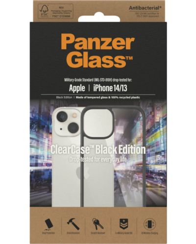 Калъф PanzerGlass - ClearCase, iPhone 14, черен - 2