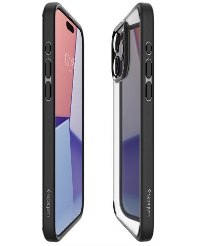 Калъф Spigen - Crystal Hybrid Matte, iPhone 15 Pro Max, черен - 4