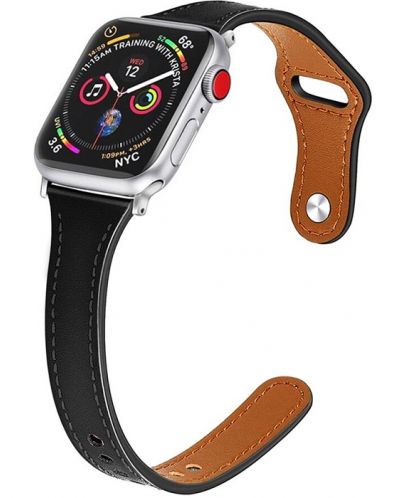 Каишка Techsuit - W033 Eco Leather, Apple Watch, 42/44/45/49 mm, черна - 1