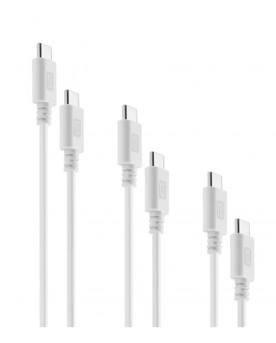 Кабели Cellularline - Multipack, USB-C/USB-C, 0.15 m/1.2 m/2 m, бели - 1