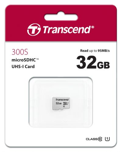 Карта памет Transcend - 32GB, USD350V, microSDHC UHS-I U1 Class10 + адаптер - 2