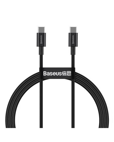 Кабел Baseus - Superior, USB-C/USB-C, 1 m, черен - 1