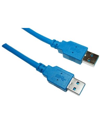 Кабел VCom - CU303, USB-A/USB-A, 1.5 m, син - 1