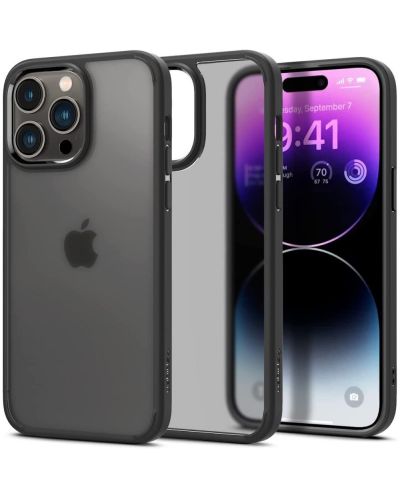 Калъф Spigen - Ultra Hybrid, iPhone 14 Pro Max, Frost Black - 5