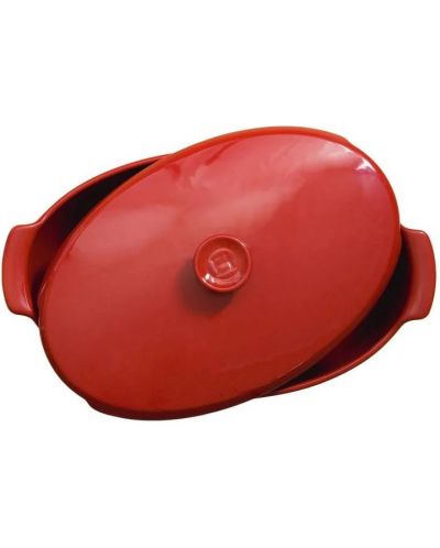 Керамична овална тава Emile Henry - EH 8456-34, 5.8 L, 41.5 х 24.5 х 17 cm, червена - 3