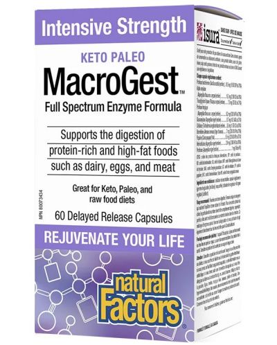 Keto Paleo MacroGest, 60 капсули, Natural Factors - 1