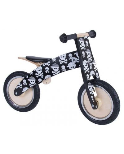 Дървено колело за баланс Kiddimoto - Пиратски черепи - 1