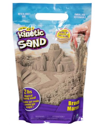 Кинетичен пясък в пликче Kinetic Sand - Кафяв, 1 kg - 1