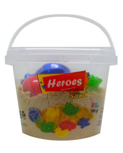 Пясък за игра в кофа Heroes - Натурален цвят, 300 g