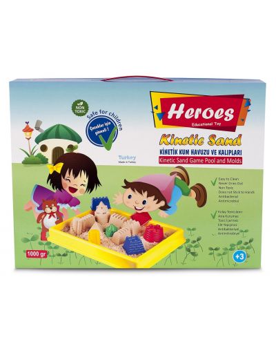 Пясък за игра Heroes - Голям басейн, с 8 фигурки,1000 g