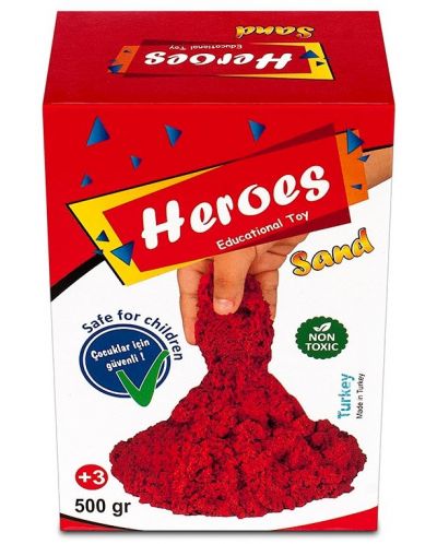 Пясък за игра в кyтия Heroes - Червен цвят, 500 g