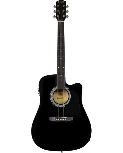 Eлектро-акустична китара Fender - Squier SA-105CE, черна - 1