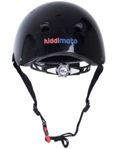 Детска вело каска Kiddimoto - Мото очила, черна, M - 3